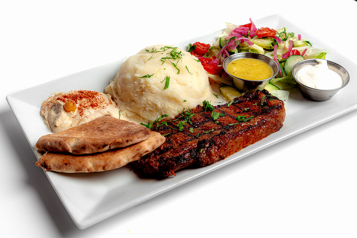 Grilled New York Steak at Greens N Grills in Union City